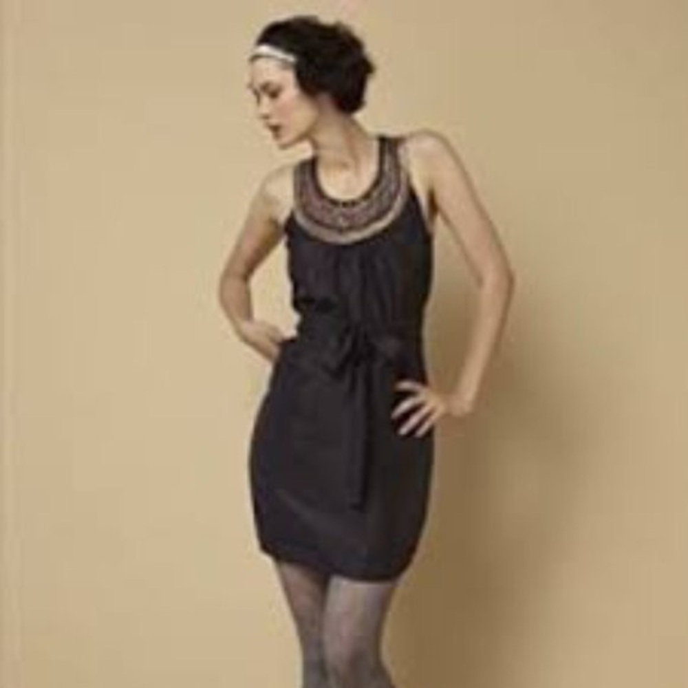 Yoana Baraschi Purple Beaded Dress / silk brass